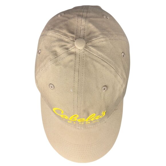 Cabelas Club Baseball Cap Men One Size Khaki Adjustable Yellow Embroidered - Picture 6 of 8